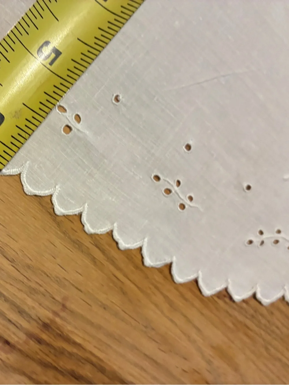 Vintage Classic White Scalloped Linen Doilies.
